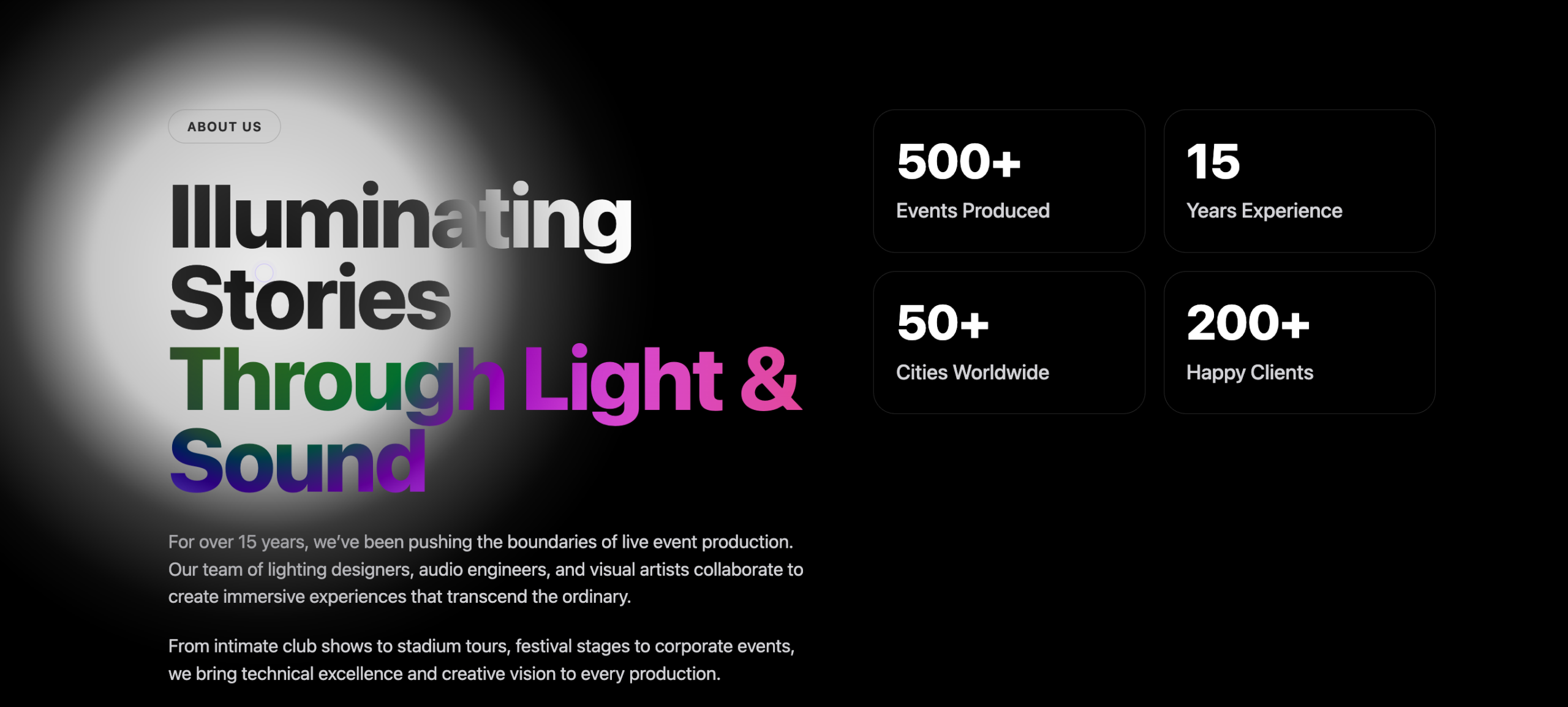 Szablon dla firmy eventowej