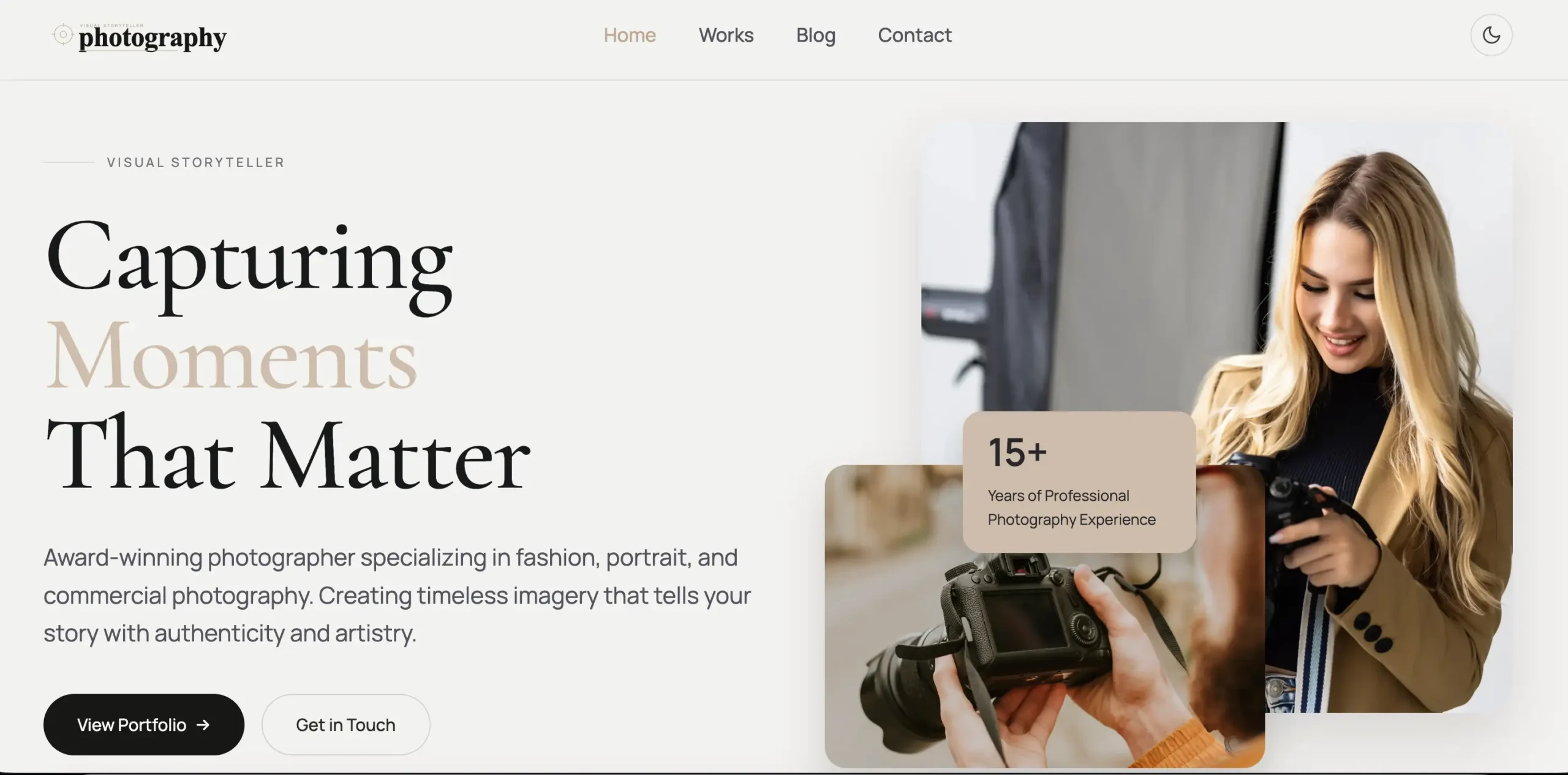 Szablon dla fotografa